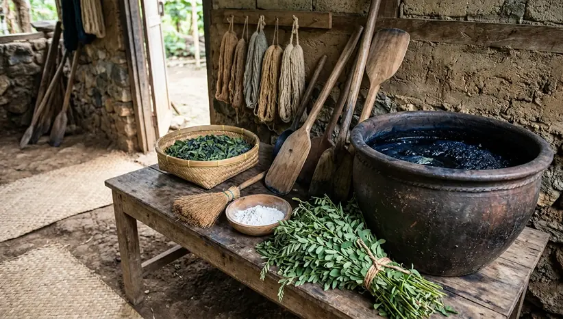 Image showing flores indigo vat